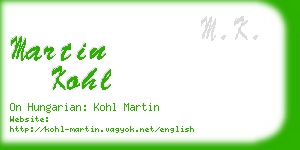 martin kohl business card